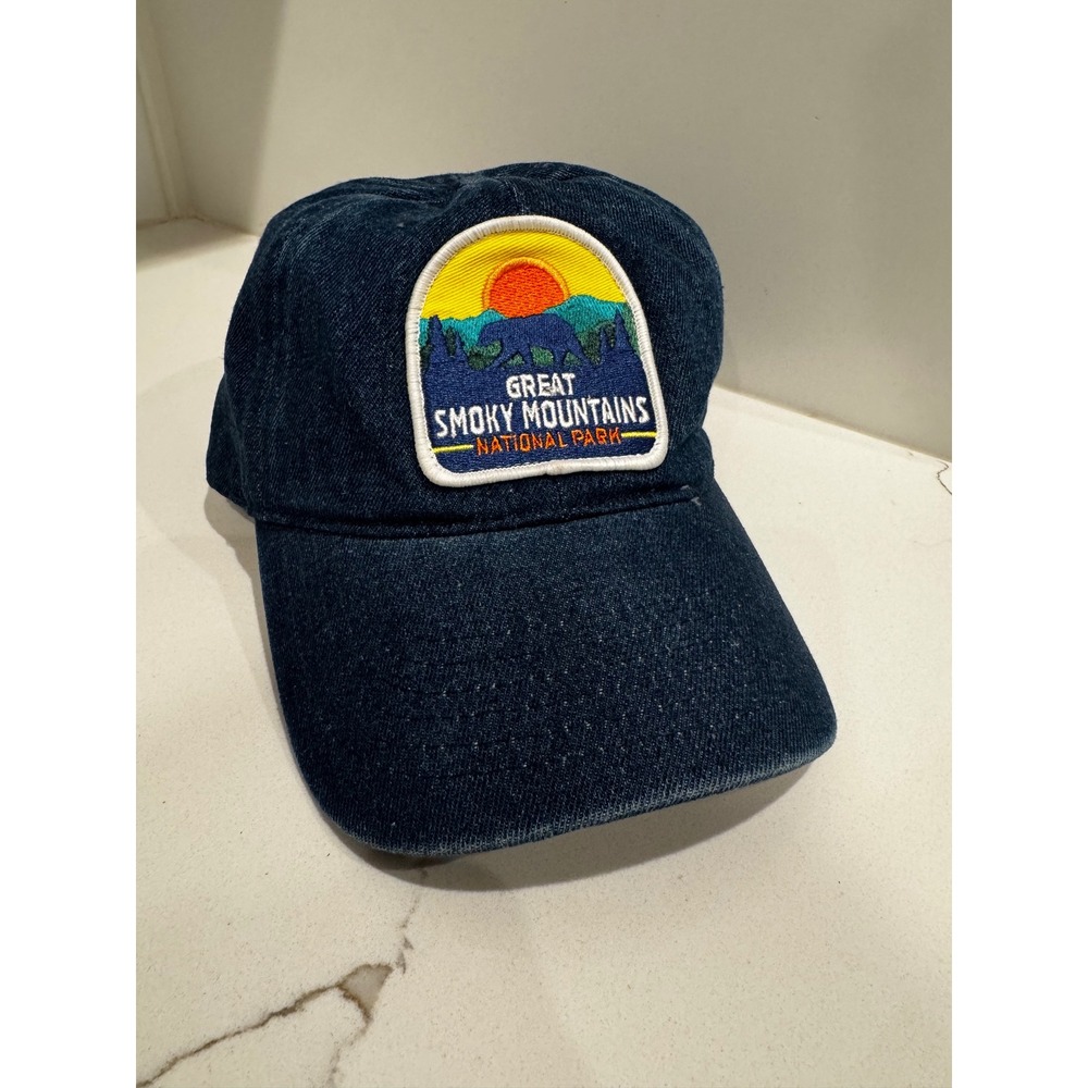 Great Smoky Mountains National Park Denim Hat H3 Sportgear Blue Cotton Mens‎ Cap
